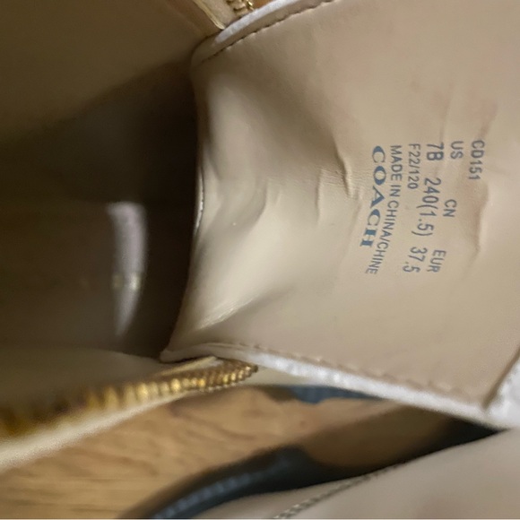 Coach White Ankle Boots with Black Soles - Picture 6 of 7